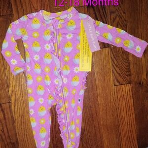 New Little Bum Bums Pink Chick and Daisys Kids Bamboo Sleeper 12-18 Months